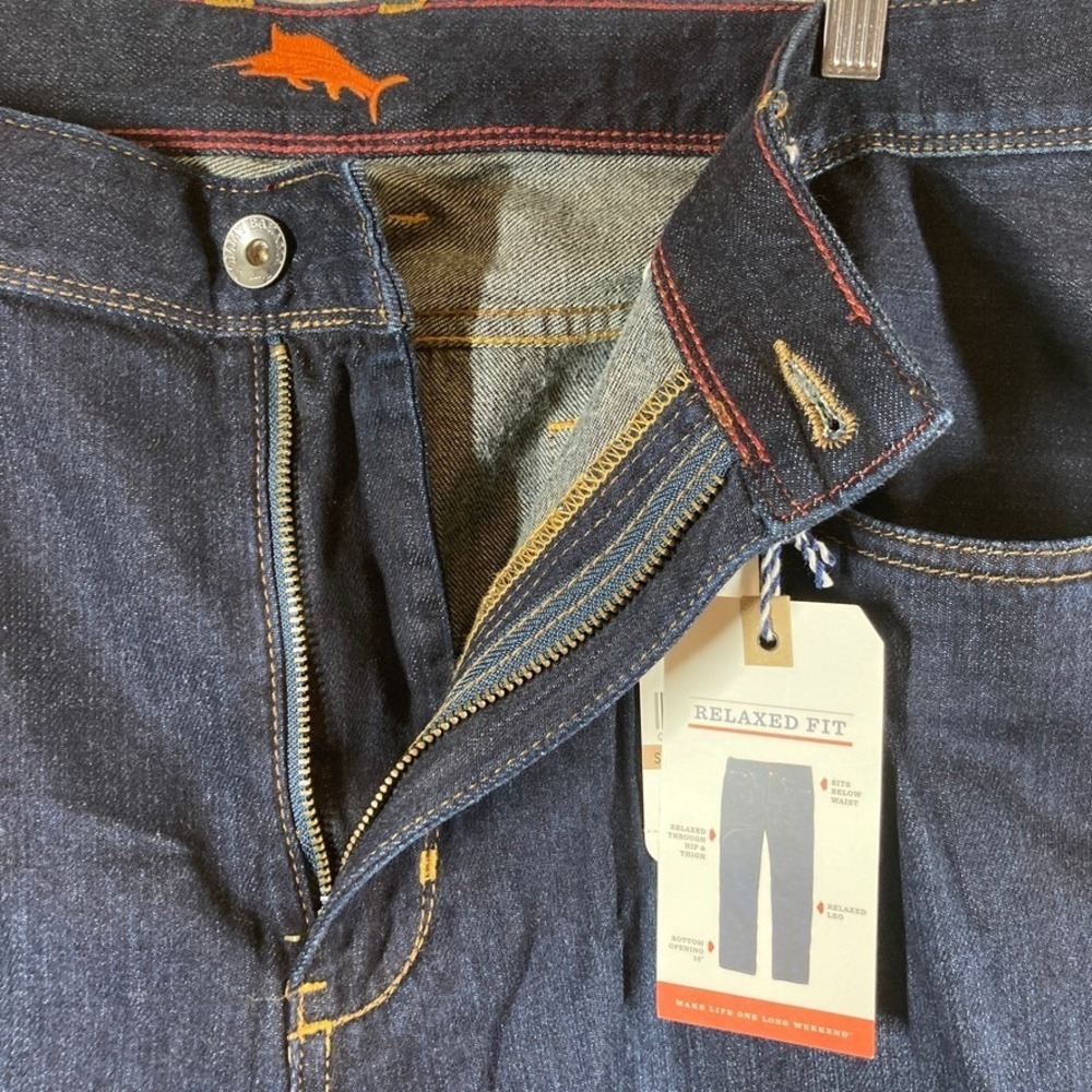 NWT Tommy Bahama Men's Cayman Island Relaxed Jeans 42x30 Dk Blue Casual Classic - Picture 3 of 6